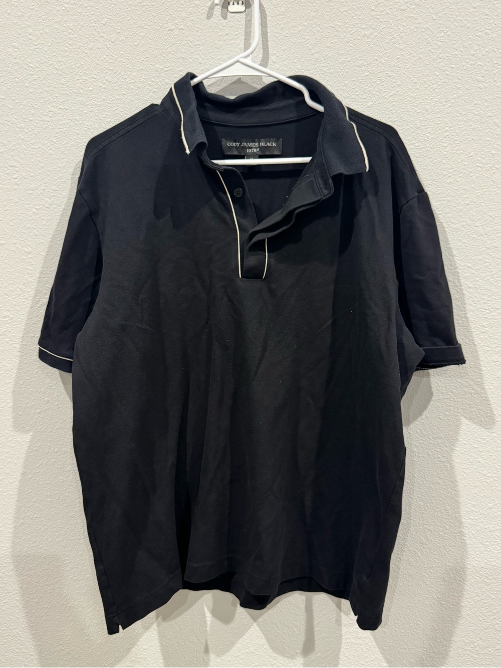 Classic Black Polo with Contrast Trim
